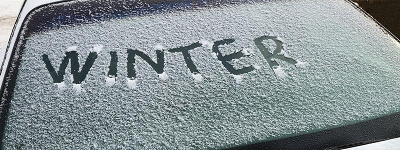 windshield with snow