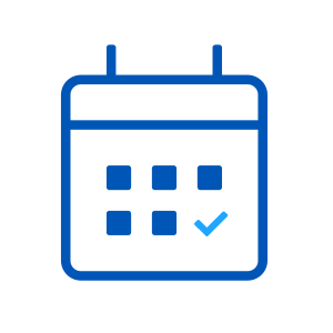 calendar icon with check in bottom corner