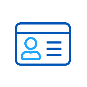 Blue ID card icon