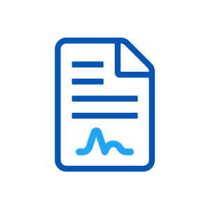 Blue file with signature icon