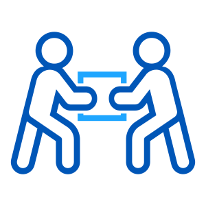 volunteer Two people carrying box together icon