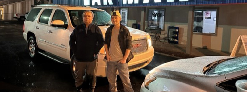 Clint and Alex Shoulta at Car-Mart.